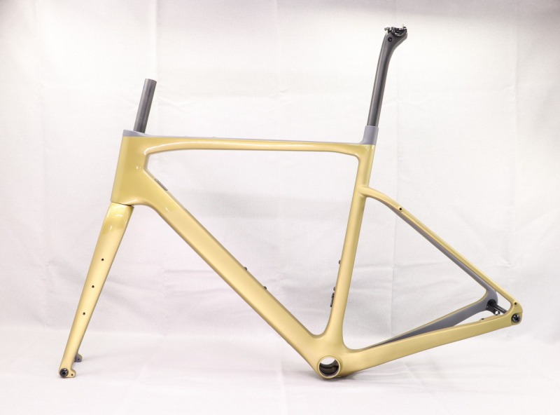 GF-002 Carbon Gravel Bike Frame Golden Glossy And Matte