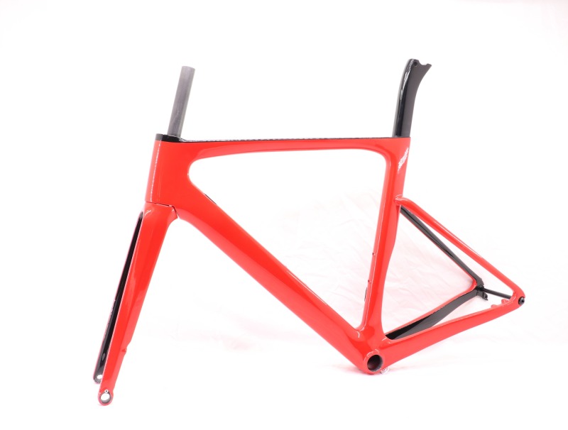 VB-R-099 Custom Paint Aero Road Carbon Bike Frame Red Glossy Paint