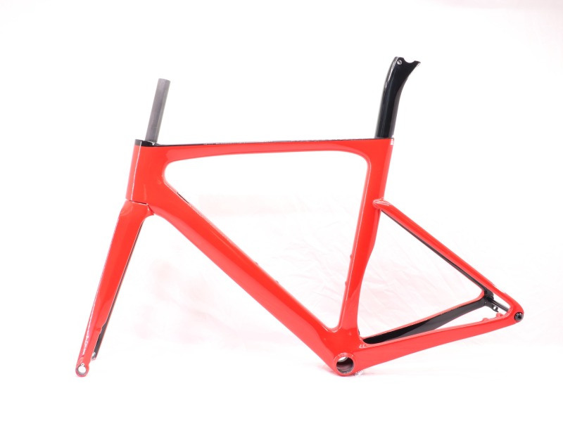 VB-R-099 Custom Paint Aero Road Carbon Bike Frame Red Glossy Paint