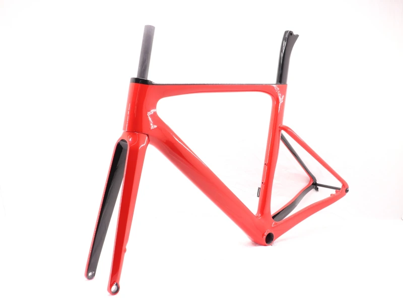 VB-R-099 Custom Paint Aero Road Carbon Bike Frame Red Glossy Paint