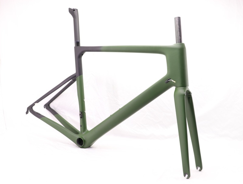 VB-R-086 Carbon Road Bike Frame V Brake Custom Paint Olive Green