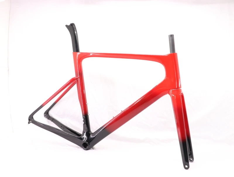 VB-R-099 Custom Paint Aero Road Carbon Bike Frame Red Fading Glossy Paint