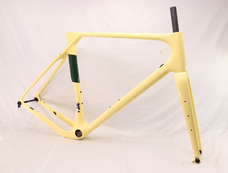 GF-001 Custom Paint Gravel Bike Frame Sand Color &amp; Green