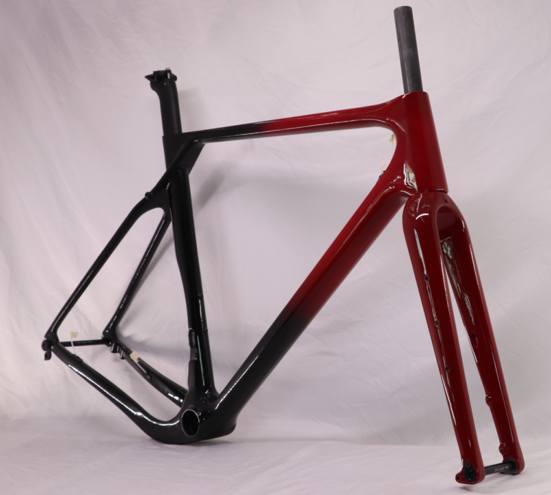 GF-001 Custom Paint Gravel Bike Frame Red Fading