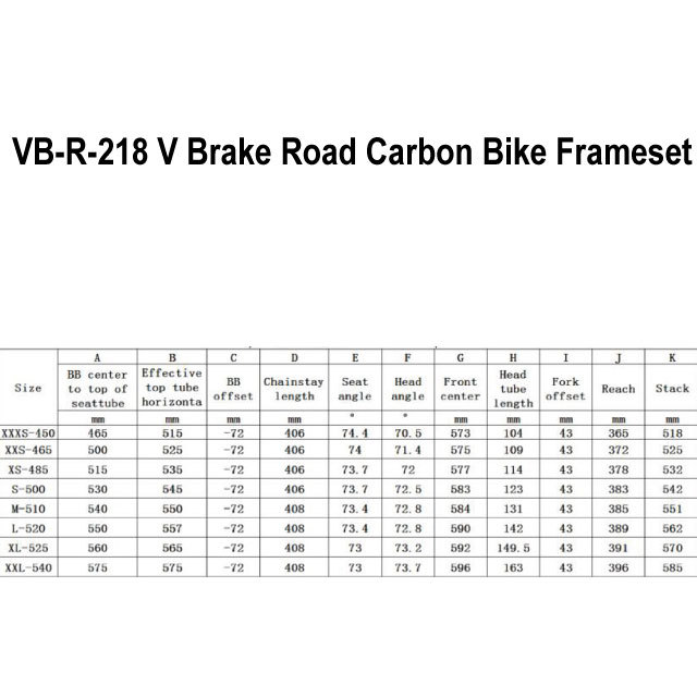 2022 VB-R-218 Carbon Fiber Aero Road Frame direct mount rim Brake hidden cable