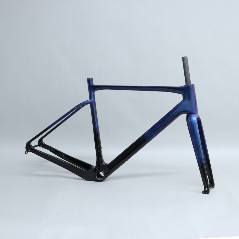 GF-002 Custom Paint Gravel Bike Frame Blue Chameleon Fading