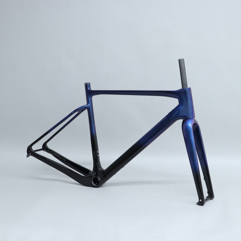 GF-002 Custom Paint Gravel Bike Frame Blue Chameleon Fading