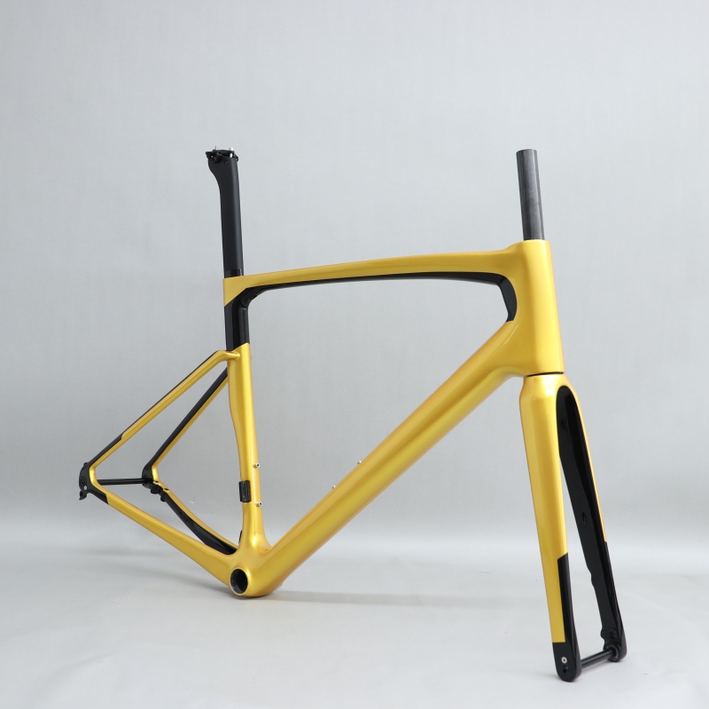 R 168 carbon road bike frame metallic gold&amp;black Glossy Paint