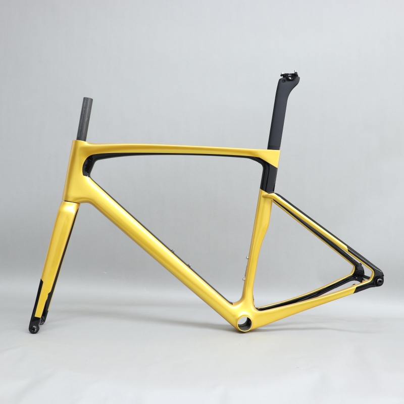 R 168 carbon road bike frame metallic gold&amp;black Glossy Paint
