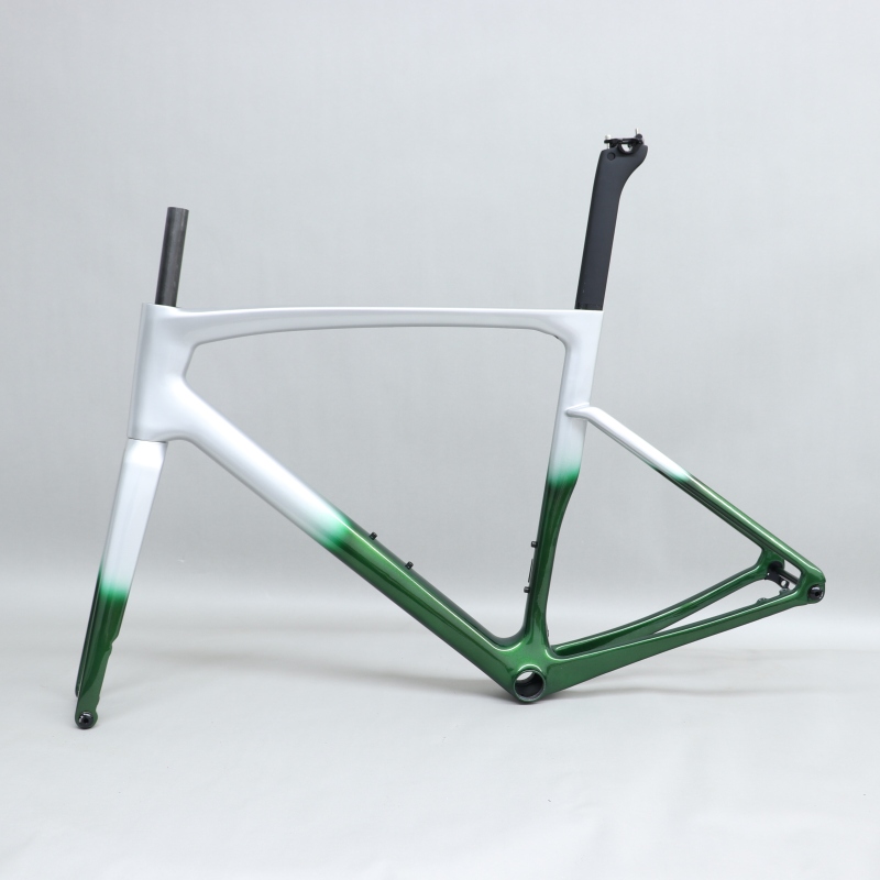 R 168 carbon road bike frame Fading Green Glossy Paint