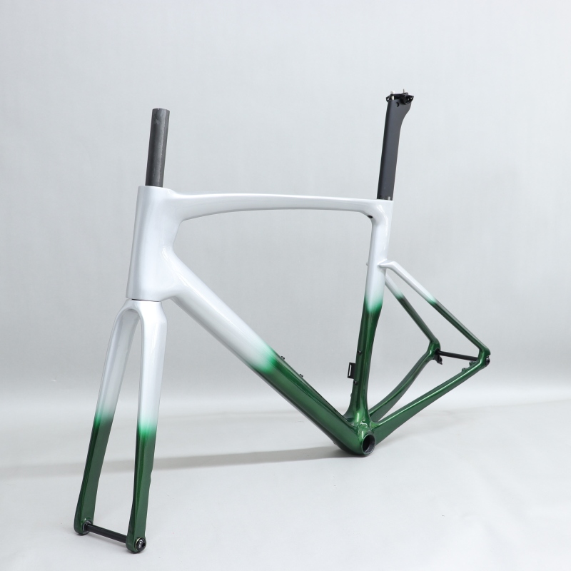 R 168 carbon road bike frame Fading Green Glossy Paint