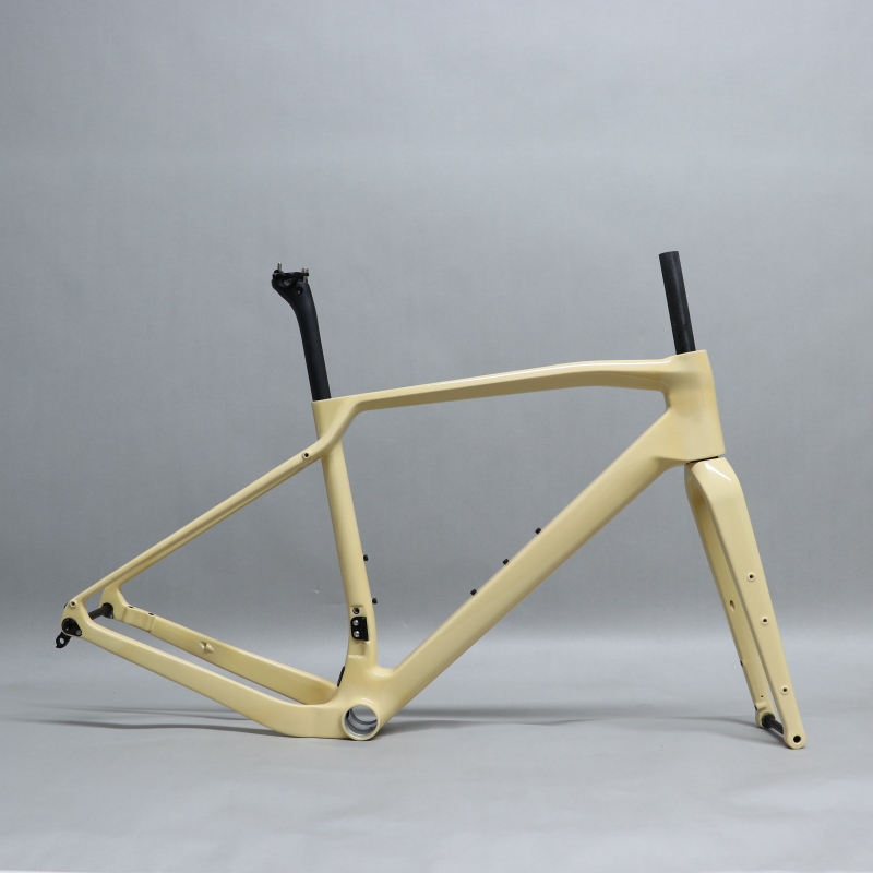 GF-003 2023 new Carbon Fiber Gravel Frameset Creamy Yellow