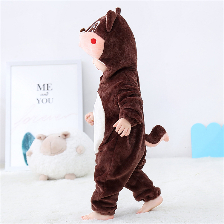 MICHLEY OEM Winter Children Clothing Boys Hooded Jumpsuits Animal Baby Girls' One-Piece Rompers QWF14