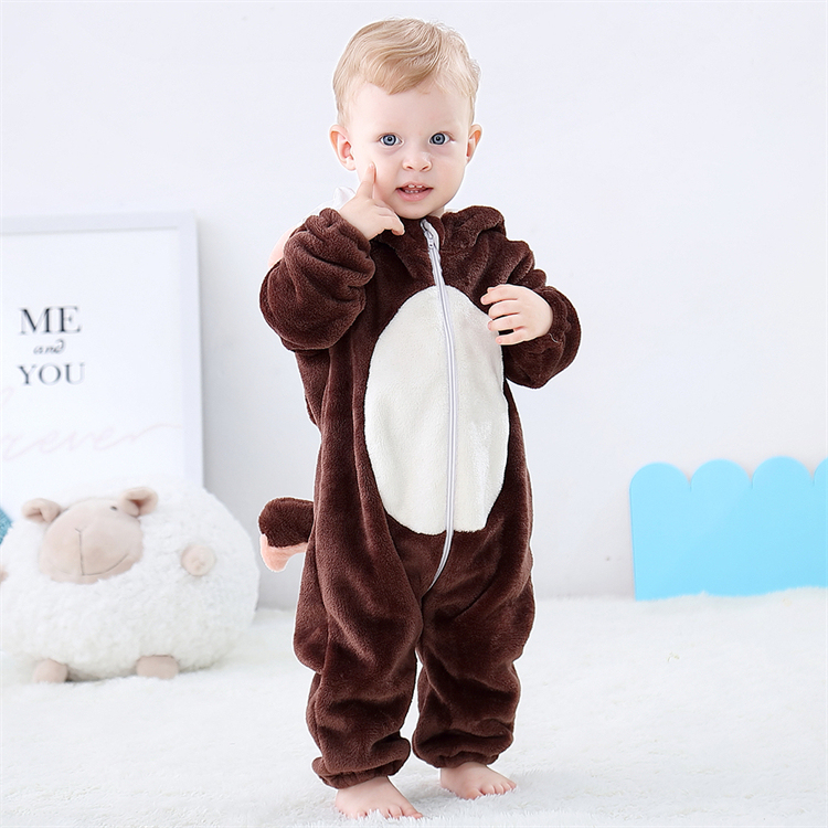 MICHLEY OEM Winter Children Clothing Boys Hooded Jumpsuits Animal Baby Girls' One-Piece Rompers QWF14