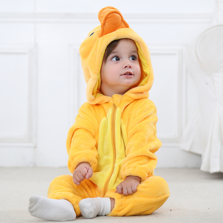 MICHLEY New Infant Rompers Toddler Winter Clothes Outfit Cute Duck Girl Boy Baby Costume QWF7