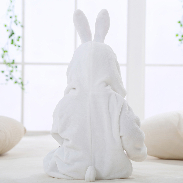 MICHLEY OEM Infant White Cute Rabbit Jumpsuits Flannel Girls Halloween Bunny Romper Baby Clothes QWE12