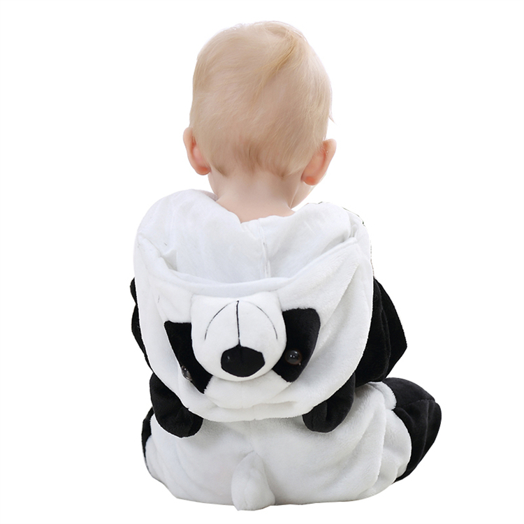 MICHLEY Winter Warm Black&amp;White Panda Clothing 0-3 Years One Piece Pajamas Girls Boys Baby Rompers QWE1