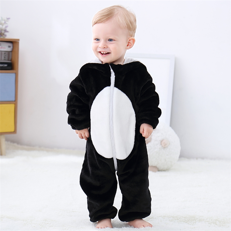 MICHLEY Unisex Winter Flannel Baby Boys Toddler Jumpsuits Girls Animal Romper Winter Baby Clothing QWF9