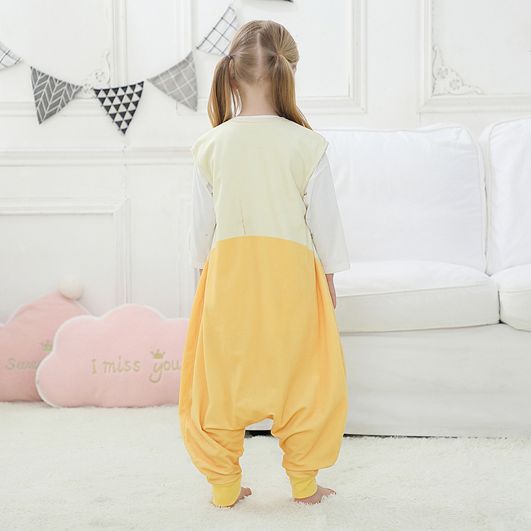 Michley Summer One Piece Kids Sleeping Bag Sleeveless Yellow Duck Toddler Girls Pajamas SD06-HY