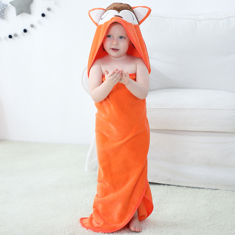 MICHLEY Baby Hooded Towel 100%Cotton Bath Towel Baby Hooded Washcloth Children Hooded Towels WEA-O