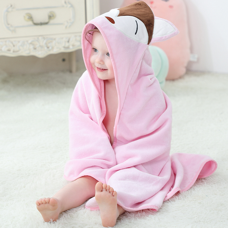 MICHLEY Baby Hooded Towel 100%Cotton Bath Towel Baby Hooded Washcloth Children Hooded Towels 20PJ-FHI