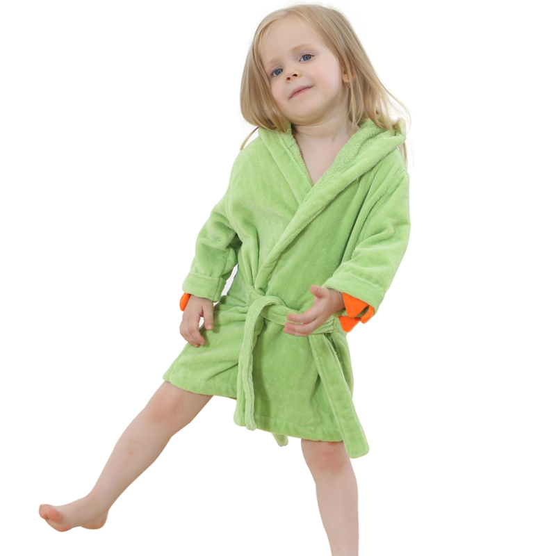 MICHLEY New Hooded Kids Bath Robe Children Beach Spa Towel Bthrobe for Boys JY0245-G