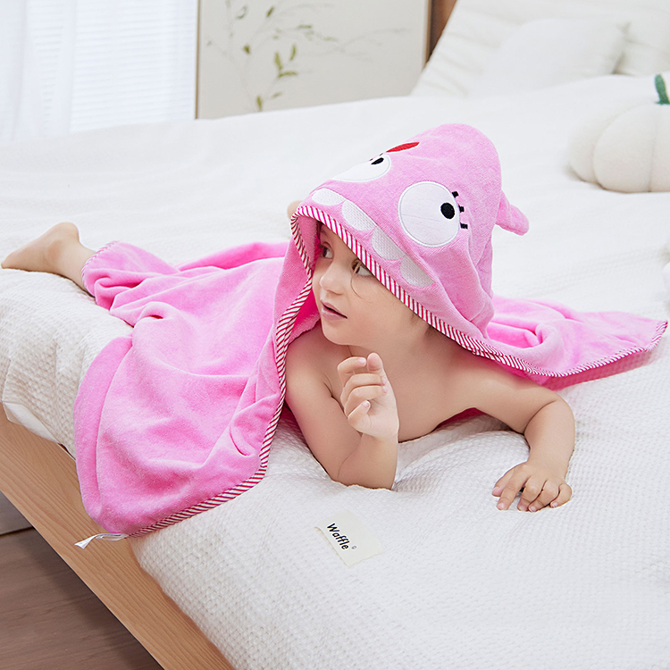 MICHLEY Fast Shipping Girls Pink Bath Robe Kids Easter Gift 100%Cotton Children Beach Towel Kids QWA5