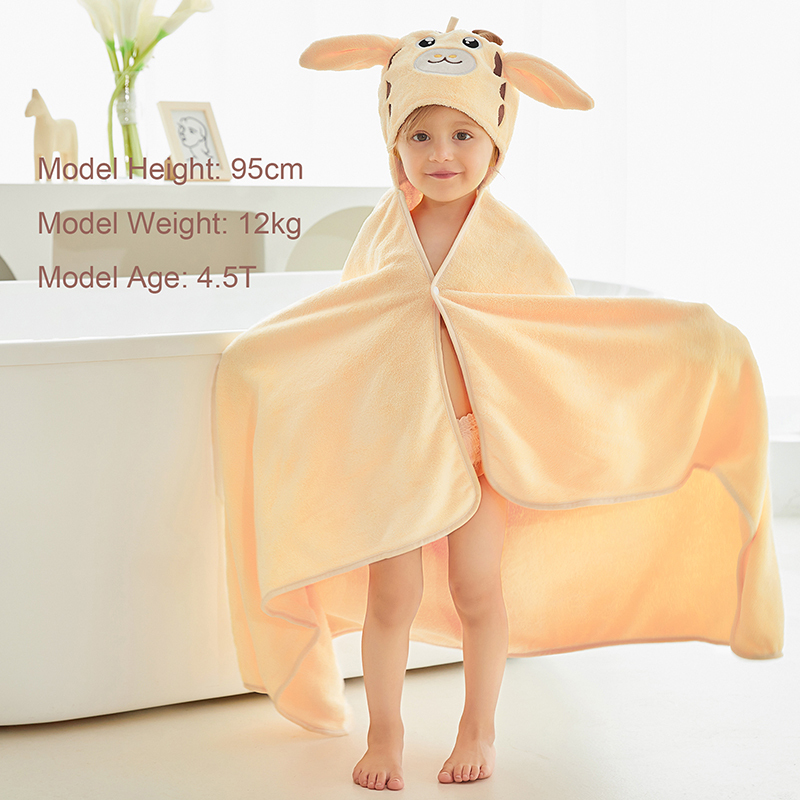 Michley Quick Dry Child Animal Bathrobe Girls Cartoon Giraffe Beach Towel Boys Hooded Baby Bath Towel 20PJ-CJL