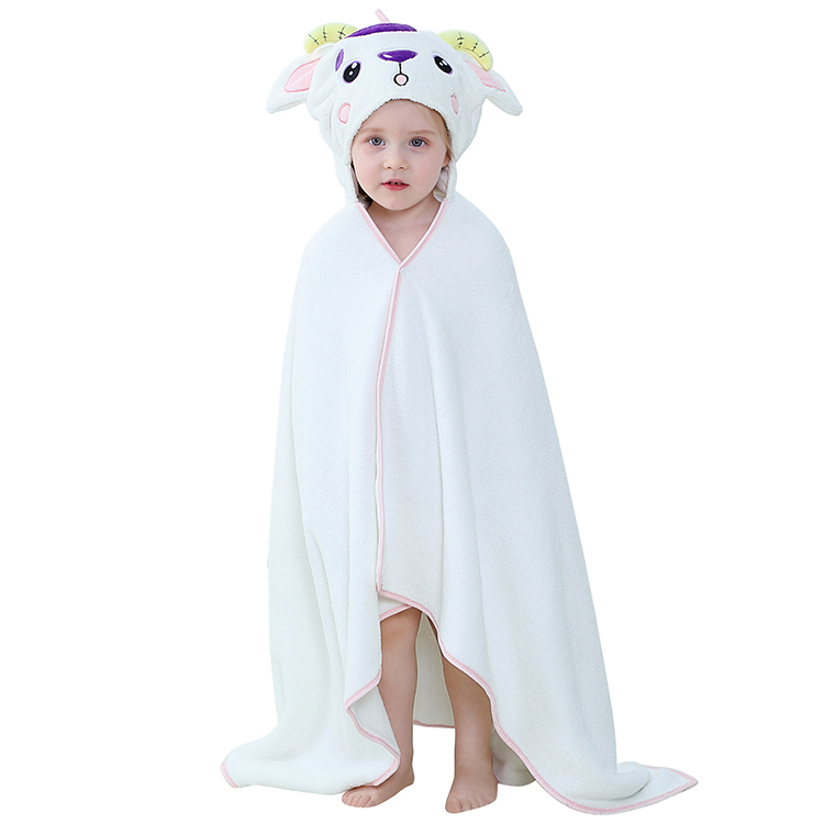 Michley Manufacturer Cartoon Animal Towels Wholesale Kids Hooded Beach Towel WM-sheep