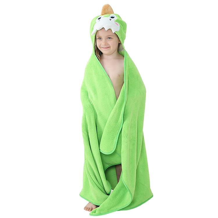 Michley Kids Elephant Towels Girls Flannel Bathrobe Hooded Baby Towel with Hood 20PJ-LKL