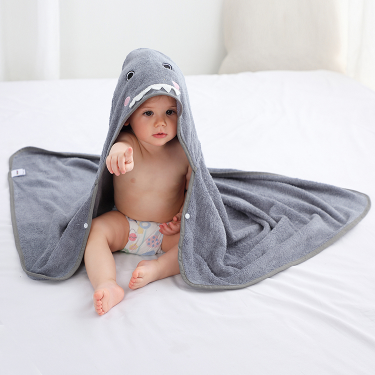 Michley 75*100 cm Kids Poncho Hooded Bath Towel Bamboo Cotton Baby Animal Hooded Towel For Children Z2-SY