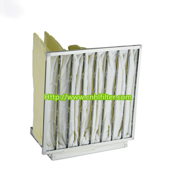 Waterproof FPF Medium Bag Galvanized Aluminum Air Filter For Central Air Conditioning