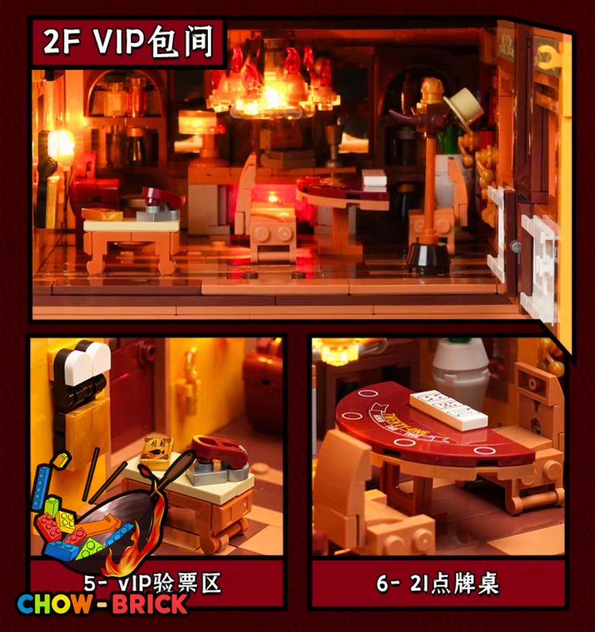 Lumibricks 14019 Old West Fortune Club Saloon w/ Lights - View 7 Lumibricks 14019 Old West Fortune Club Saloon w/ Lights - View 7