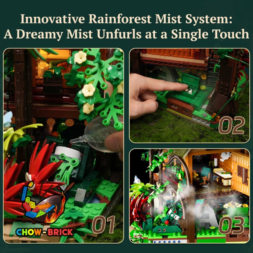 Lumibricks 10015 Misty Forest Cabin w/ Lights - View 2 Lumibricks 10015 Misty Forest Cabin w/ Lights - View 2