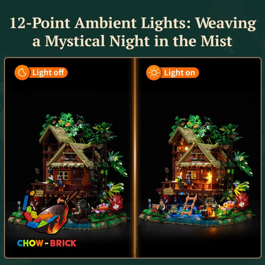 Lumibricks 10015 Misty Forest Cabin w/ Lights - View 7 Lumibricks 10015 Misty Forest Cabin w/ Lights - View 7