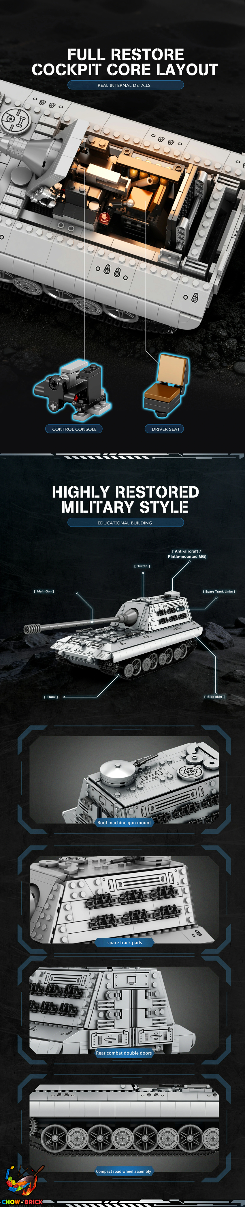 Reobrix 1/26 77037 E100 World of Tanks - View 4 Reobrix 1/26 77037 E100 World of Tanks - View 4