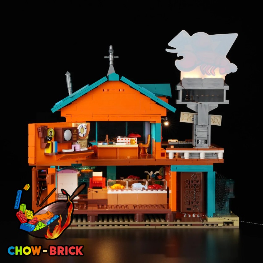 Lumibricks 18010 Seafood Restaurant w/ Lights - View 3 Lumibricks 18010 Seafood Restaurant w/ Lights - View 3