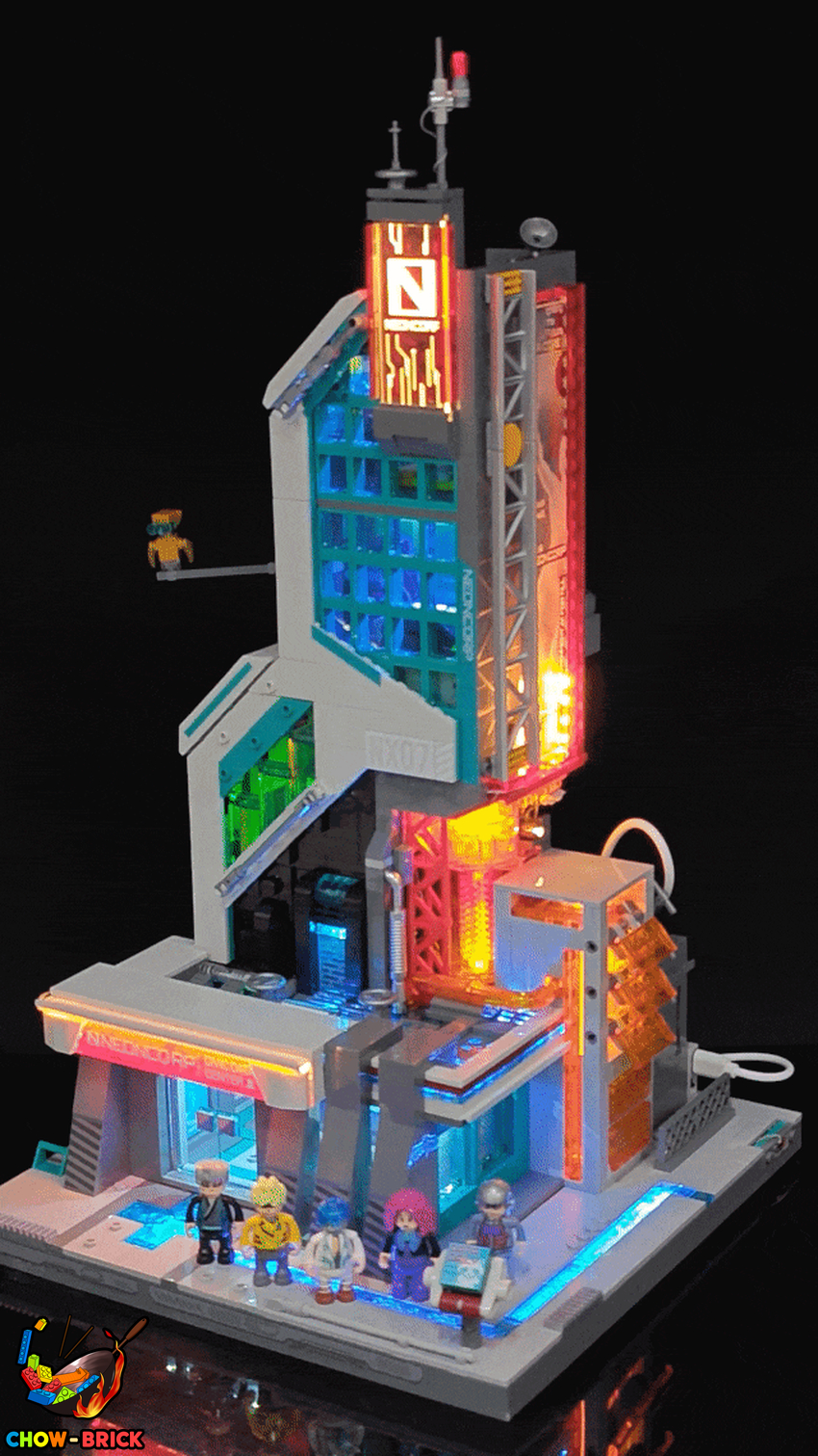 Lumibricks 17011 Neon Tech Tower w/ Lights - View 3 Lumibricks 17011 Neon Tech Tower w/ Lights - View 3