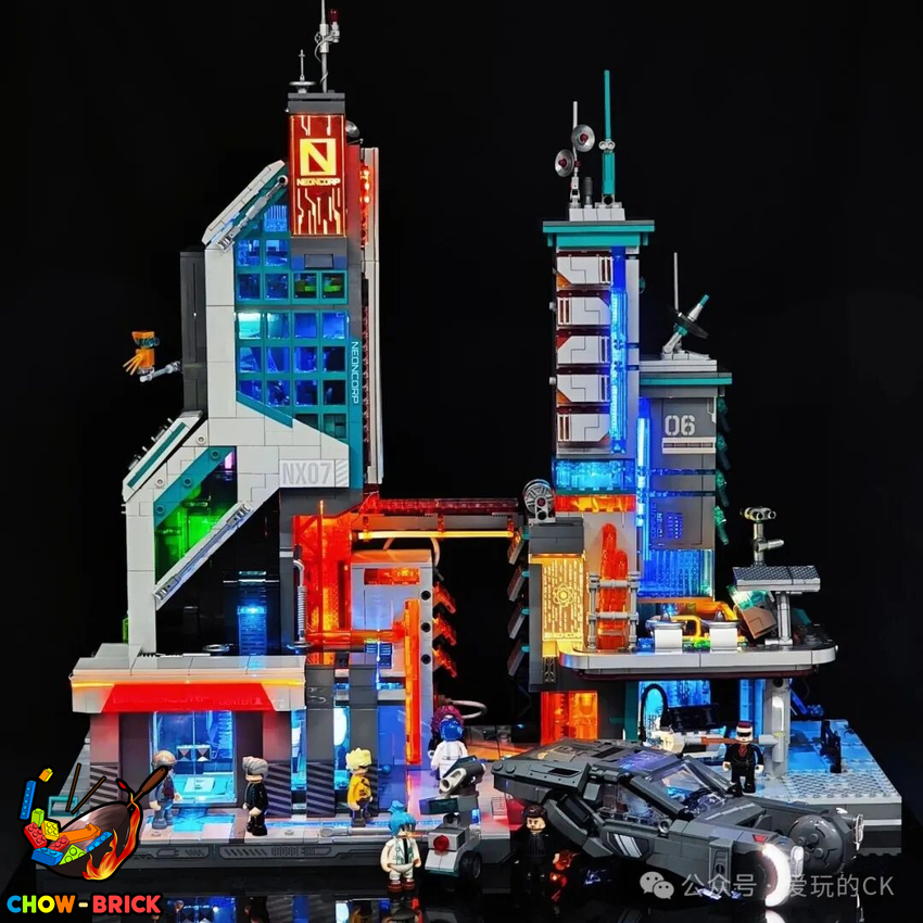 Lumibricks 17010 Neon Tech Station w/ Lights - View 4 Lumibricks 17010 Neon Tech Station w/ Lights - View 4