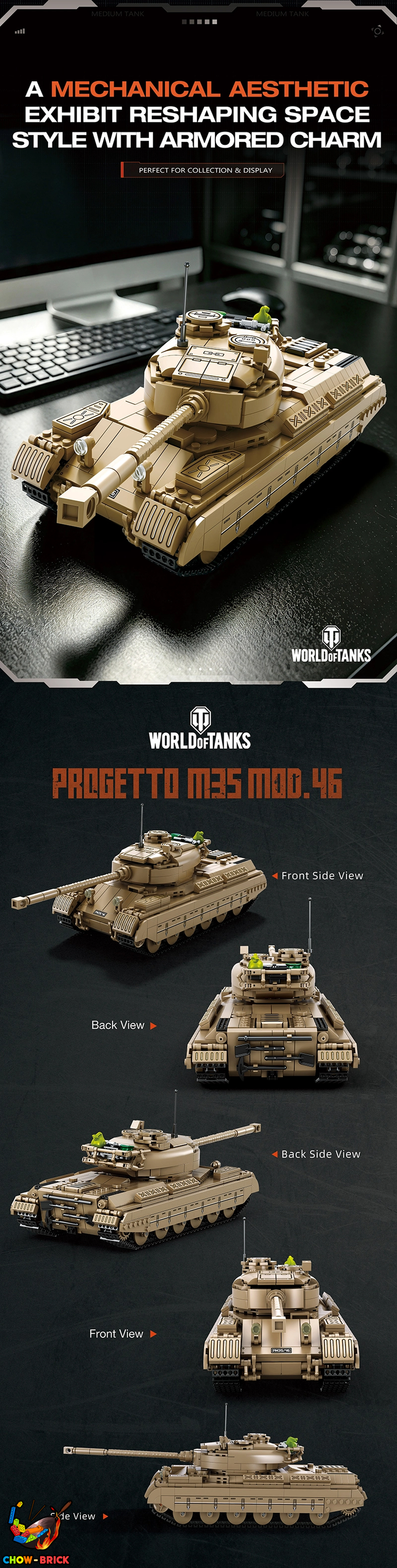 Reobrix 77040 Progetto M35 Mod.46 Tank - View 5 Reobrix 77040 Progetto M35 Mod.46 Tank - View 5