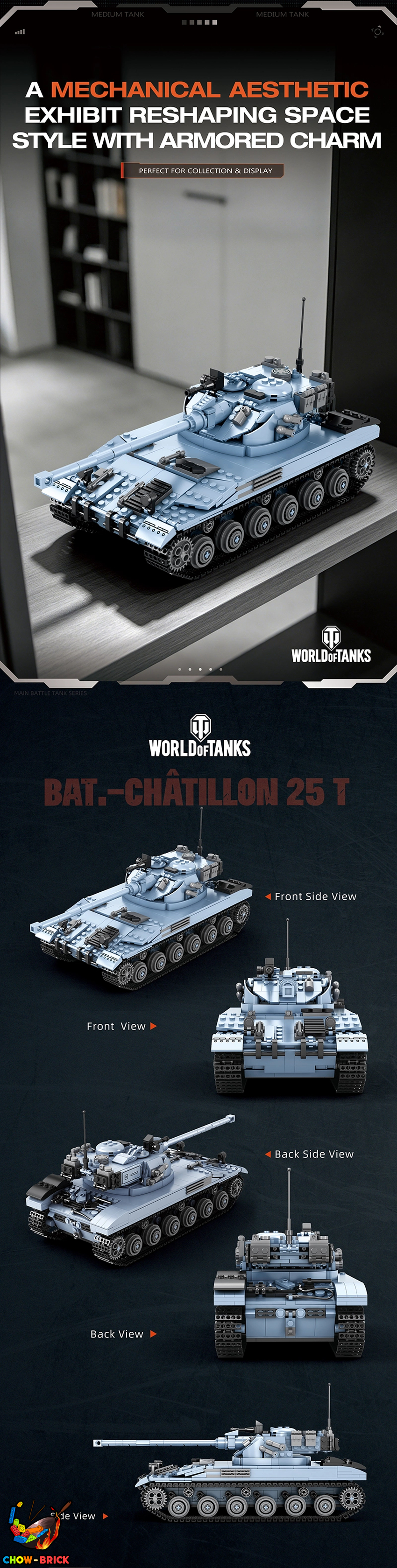 Reobrix 1/22 77042 Bat.-Chatillon 25 T Tank - View 5 Reobrix 1/22 77042 Bat.-Chatillon 25 T Tank - View 5