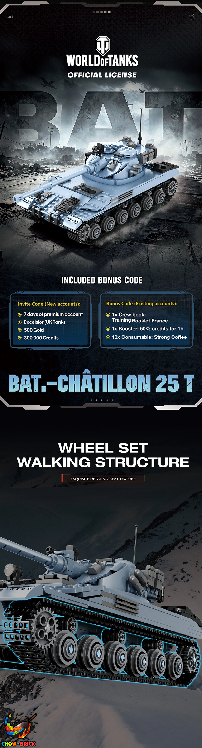 Reobrix 1/22 77042 Bat.-Chatillon 25 T Tank - View 2 Reobrix 1/22 77042 Bat.-Chatillon 25 T Tank - View 2