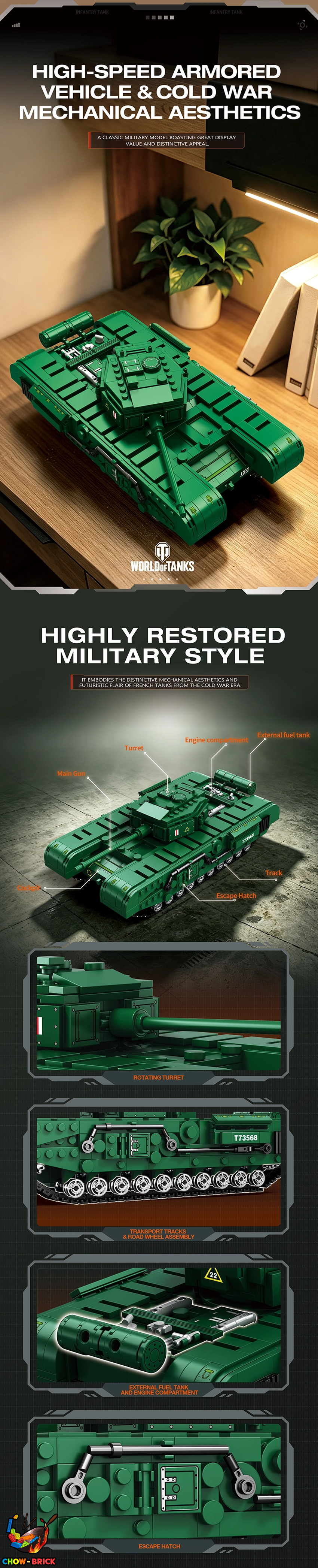 Reobrix 77039 Churchill III Tank - View 4 Reobrix 77039 Churchill III Tank - View 4