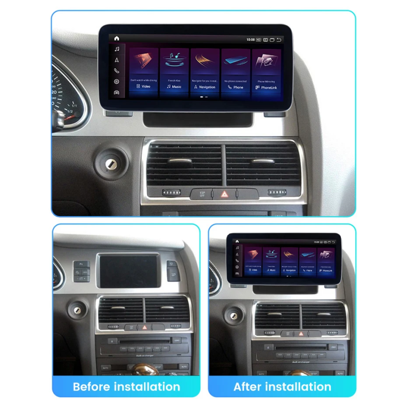 Android 13 Qualcomm 662 For Audi Q7 2005-2015 MMI 2G 3G GPS Car Multimedia Player Navigation Auto Radio Stereo DSP WIFI