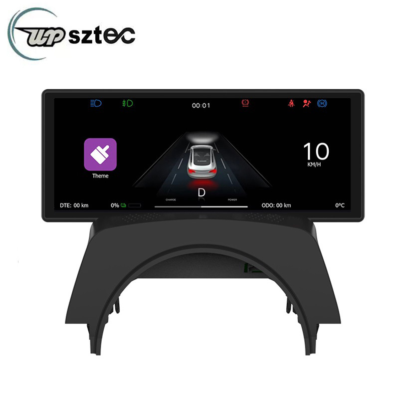 UPSZTEC 6.86 inch  For Tesla Model 3 Y Head Up Display Screen Dashboard Instrument Panel Speedometer Culster HUD Touch Screen Digital Center Console Dashboard