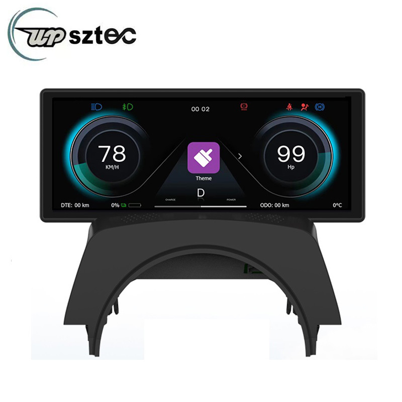 UPSZTEC 6.86 inch  For Tesla Model 3 Y Head Up Display Screen Dashboard Instrument Panel Speedometer Culster HUD Touch Screen Digital Center Console Dashboard