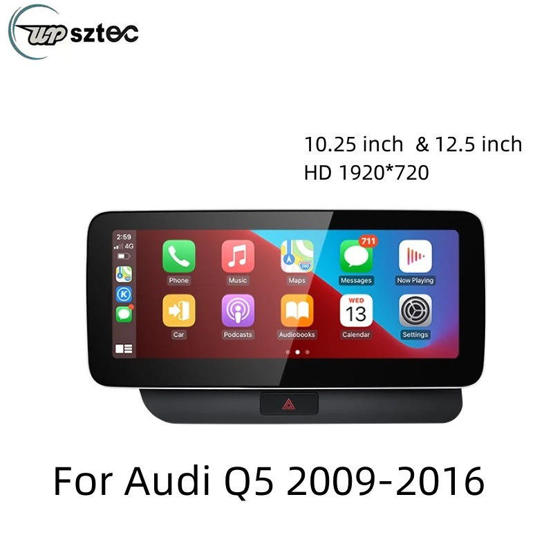UPSZTEC HD 8 Core Android 13 System Qualcomm 662 Car Radio Stereo For Audi Q5 2009-2016 Car Video Players GPS Navigation Android Radio
