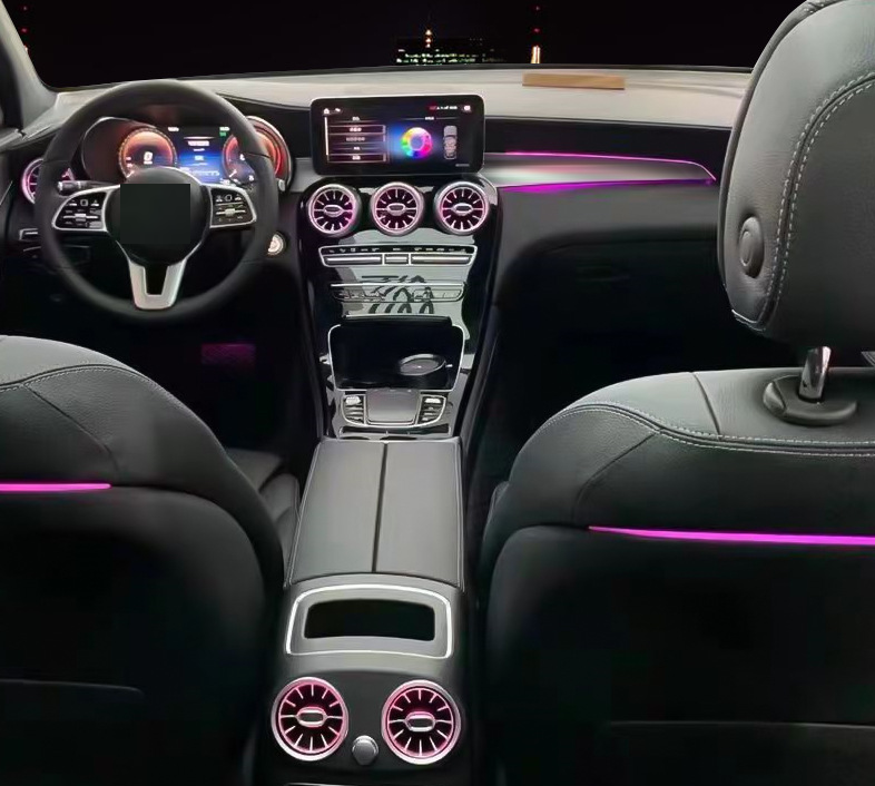 UPSZTEC  Car Ambient Light Co-pilot LED For Mercedes-Benz c260 w205 GLC 253 Colors Atmosphere Light Car Accessories