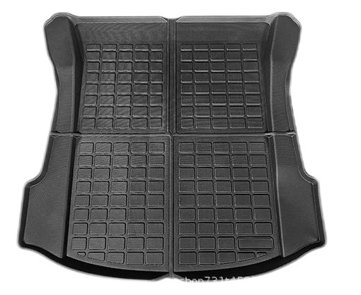 UPSZTEC 3D Left Right Hand Driving All-Weather Floor Mats Trunk Mat Car Floor Liners For Tesla Model 3 Model Y  | Anti-Slip All-Weather Front Rear Luggage Mats