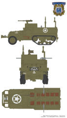 1:64 Battalion 64 Series 6 61060-E 1:64 Battalion 64 Series 6 – M3 Half-Track Personnel Carrier - U.S. Army WWII – New Tooling